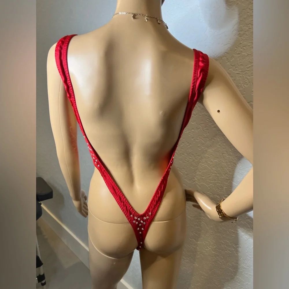 Red Rhinestone One Piece - Picture 7 of 8